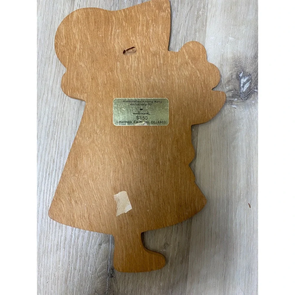 Vintage 70s Holly Hobbie Hallmark Wooden Wall Plaque Red Bonnet Girl Grannycore